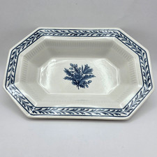 Vintage Castleton Blue Tulip Octagonal Ironstone Oval Vegetable Bowl 9"