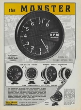 1976 Auto Meter Monster Tach Ad Model 370 390 Tachometer Magazine Advertisement