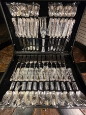 61pc Vintage Silverware Set - Wm. Rogers "Victorian Rose" - Service for 12