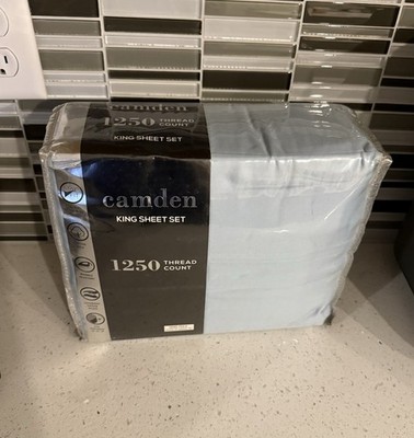 New Camden 1250 Thread King Sheet Set Blue 