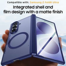 For Samsung Galaxy Z Fold8 Ultra Hinge Matte Magnetic Case Built-in Screen Glass
