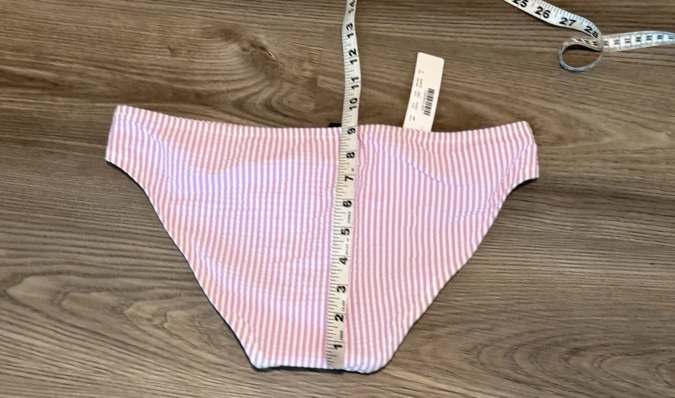 J Crew 泡泡纱比基尼底部浅紫色女式小号全新带标签 — 第 3/4 张图片
