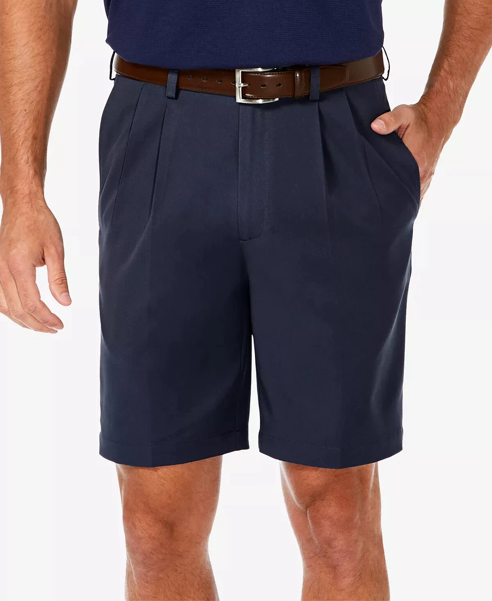 Haggar Mens Shorts Size 40 Navy Cool 18 Pro Classic Fit Stretch Pleated 9.5 NWT