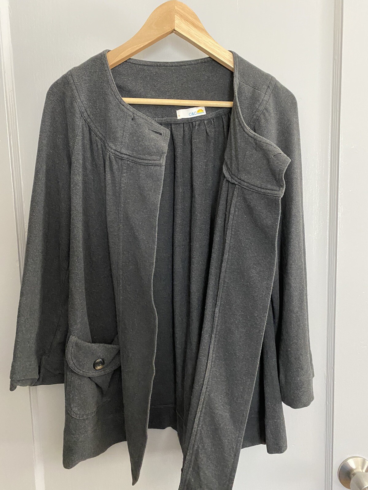 C&C California Solid Gray Single Button Double Po… - image 5