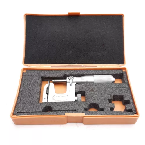 Mitutoyo 117-107 Interchangeable Anvil Micrometer, 0-1in, 0.0001in Graduation
