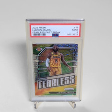 2022 PRIZM LEBRON JAMES FEARLESS-FAST BREAK #18 LAKERS PSA 9 - A10008