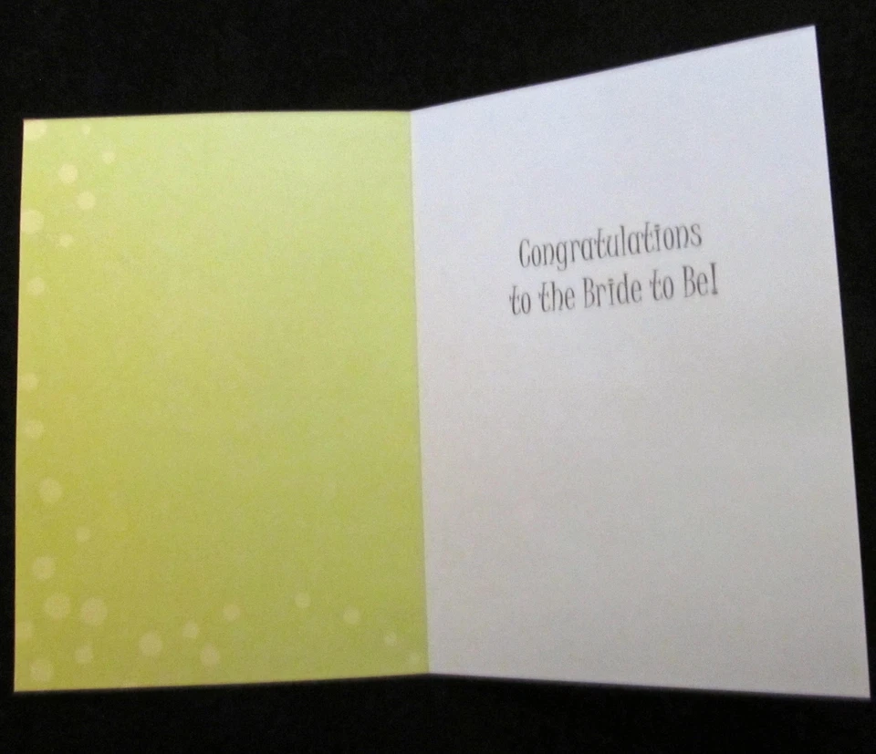 Leanin Tree Wedding Bridal Shower Humor Glitter Greeting Card Multi Color R189 - Image 2 of 2