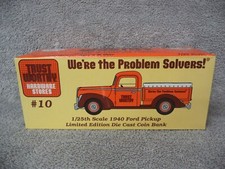 1940 FORD PICKUP Liberty Classics 1:25 Die Cast Metal Coin Bank TRUSTWORTHY 1994