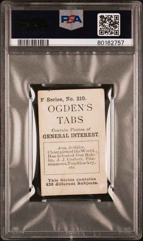 1902 Ogdens LTD. #210 Jem James Jeffries PSA 2 **Series F** - Image 2 of 2