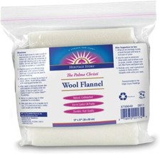 Heritage Store WOOL FLANNEL Natural Unbleached 18" X 27" USE IN CASTOR OIL PACKS