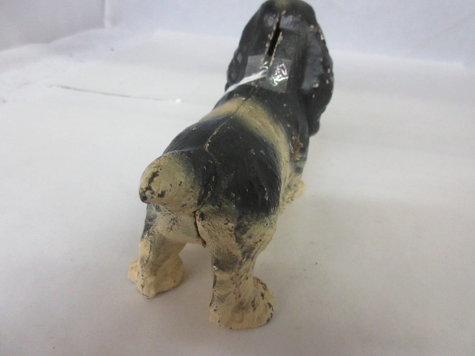 VINTAGE CAST IRON COCKER SPANIEL DOG BANK EXC COND 327 eBay