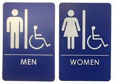 USA Made - Men's and Women's Restroom Signs ADA-Compliant Bathroom Door Signs...