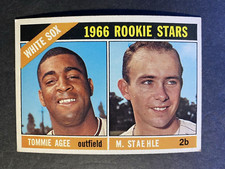 1966 Topps Baseball Rookie Stars Tommie Agee Chicago White Sox Card #164 (b). rookie card picture
