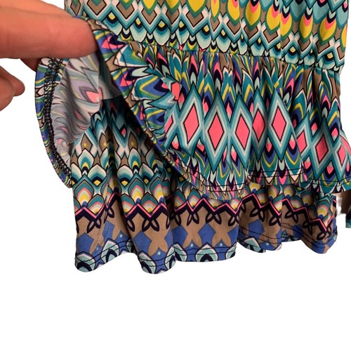 Pomelo Girls Double Ruffle Pants Green Size XL Multicolor Pull On Stretch - Picture 3 of 9