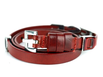 DIESEL Logo Silver Metal Red Leather Women's Accessories Waist