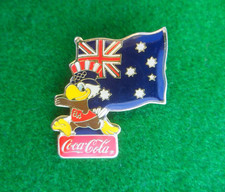 Vintage Coca Cola 1984 Official Olympic Flag Pin Australia