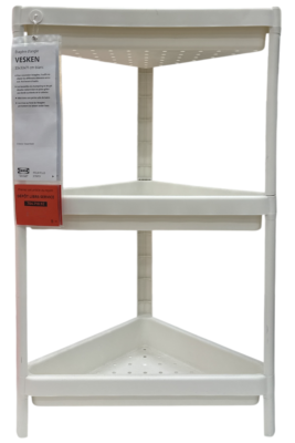 New IKEA VESKEN White Corner Shelf Unit 33x33x71 cm (13x13x28