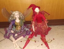 lotto Stock bambole Fata E Strega Elfa fate della foresta 