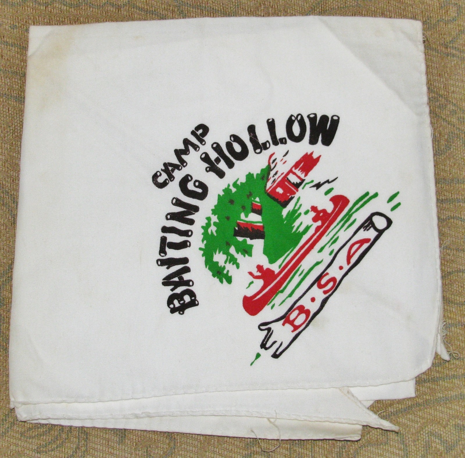 Baiting Hollow Scout Camp (NY) Neckerchief BSA Cream eBay