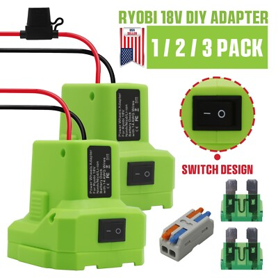 #ad DIY Dock Power Wheels Adapter With Switch For Ryobi 18V Battery Dock Connector $35.49