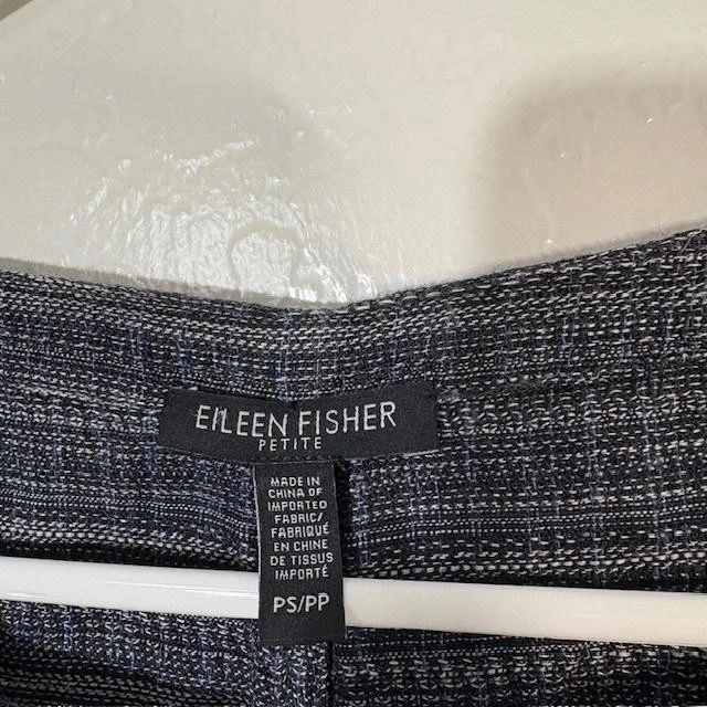 Vestido Eileen Fisher Mujer Pequeño Gris Lino Orgánico Cambio Mini Bolsillos Foto 3 de 4