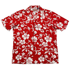 Vintage NOS RJC Hawaiian Shirt Mens XL Made in Hawaii USA Hibiscus Floral Aloha
