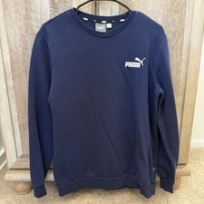 PUMA Essentials Small Logo Crew Neck Men's Sweatshirt - Navy Blue - Size M