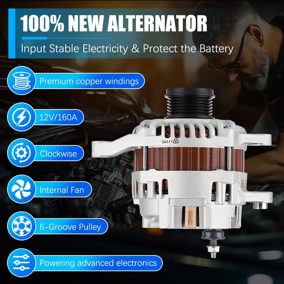 Alternator For Dodge Journey 2.4L 2009 2010 2011 2012 2013 2014 2015 2016-2020 Foto 3 de 4