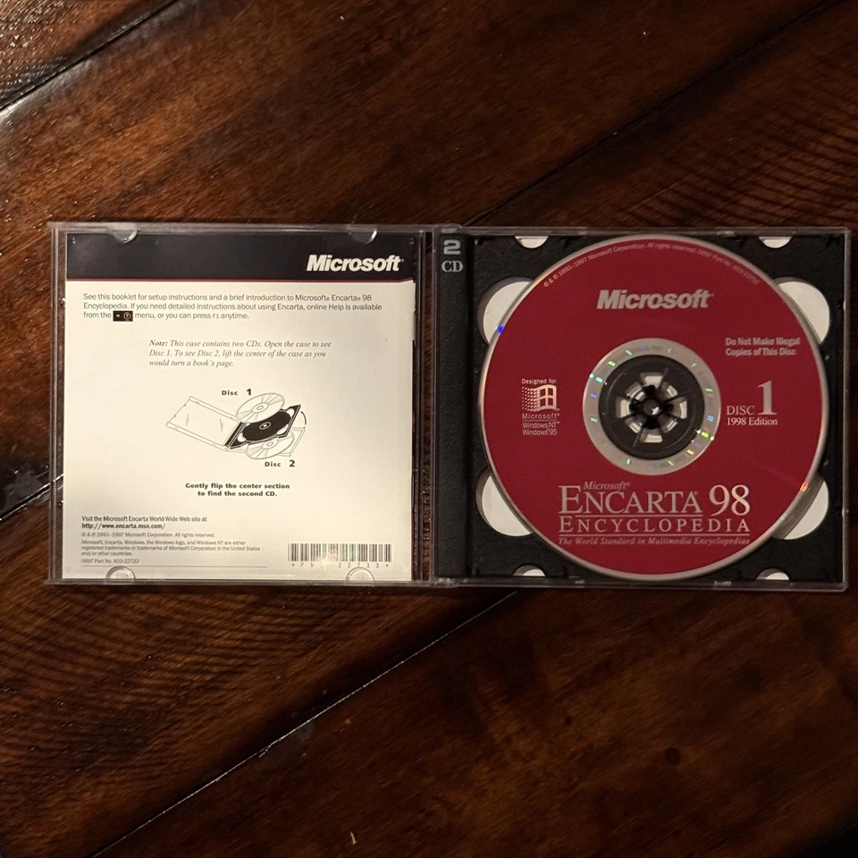 Microsoft Encarta 98 Encyclopedia PC - 2 CD's in one  - VG - Ships Same Day - Image 2 of 4