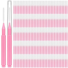 120 PCS Micro Eyebrow Lash Brush Cap Mini Spoolies Lamination Makeup Pink