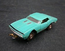 Vintage Aurora ThunderJet - Turquoise Camaro HO Scale Slot Car 1388