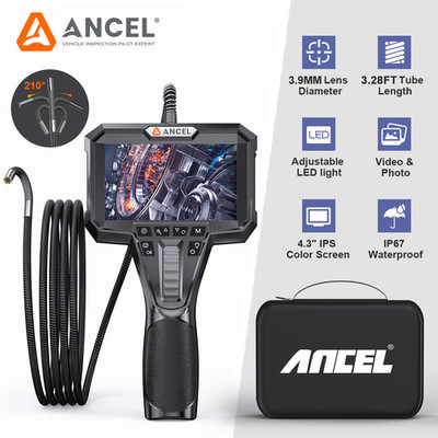 3.9mm Industrial Endoscope Camera Articulating Borescope 6 LED Lights Adjustable