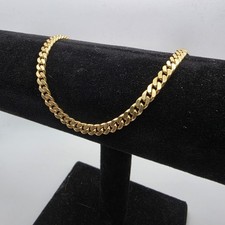 Solid 18ct Yellow Gold Curb Chain Bracelet – 8” – 18.60g – 4mm – Italian - 750