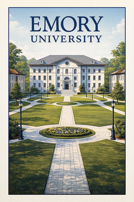   Emory University Campus Poster - Hi-Res  Print - 200 GSM Paper ️ - 24x36 