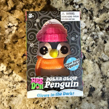 NeeDoh Polar Glow Penguin Super Solid Squishy Squeeze Toy Glows in the Dark