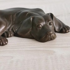 Brass copper sculpture Golden Retriever ornament  Artistic animal canine dog