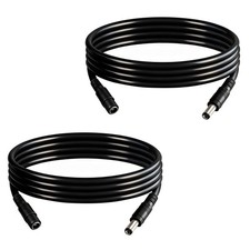 9.8ft 5.5mmx2.1mm DC Power Extension Cable Male To Female 12V 3A Black 2 PCS