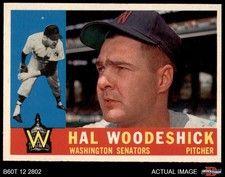 1960 Topps #454 Hal Woodeshick Senators 8 - NM/MT