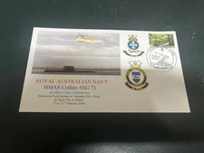 (1498 9-9-2025 - Australia Navy Warship cover - HMAS Collins SSG 73 (submarine)