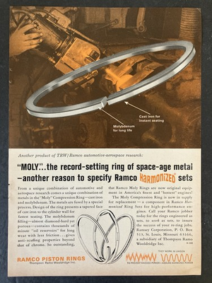 #ad 1964 Ramco Piston Rings Space Age Metal St. Louis Missouri Vintage Print Ad $10.95
