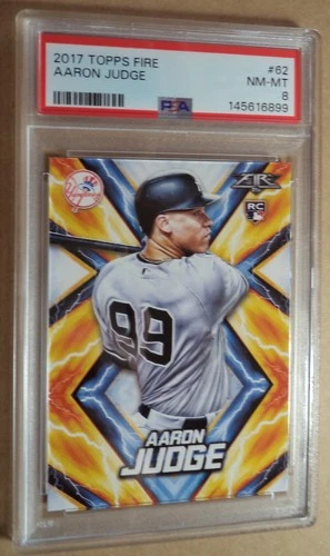 2017 Topps Fire Aaron Judge R/C #62 PSA 8 NM-MT New York Yankees Baseball