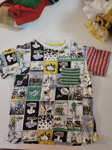 T shirt FENDI ragazzo età 6A grafica spaziale designer italiano celebrità vestiti bambini