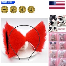 Elegant Red and Black Cat Ears Hair Clips - Accessories for Special Occasions