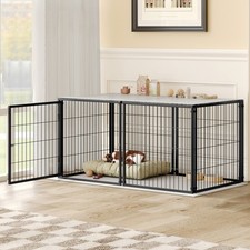 48/64 Inch Large Dog Crate Metal Dog Pen Kennel for Large Dogs Indoor Black