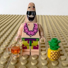 LEGO, SpongeBob:  Pink Lei Patrick, PINEAPPLE, bob037, 3818, PARTY, 2012, LUAU