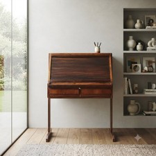 Scrittoio a Serranda Vintage Legno Esotico Design Italia Anni 60 Originale