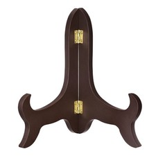 8" Easel Plate Holder Wooden Folding Display Stand Brown for Picture Frame