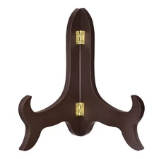 8" Easel Plate Holder Wooden Folding Display Stand Brown for Picture Frame