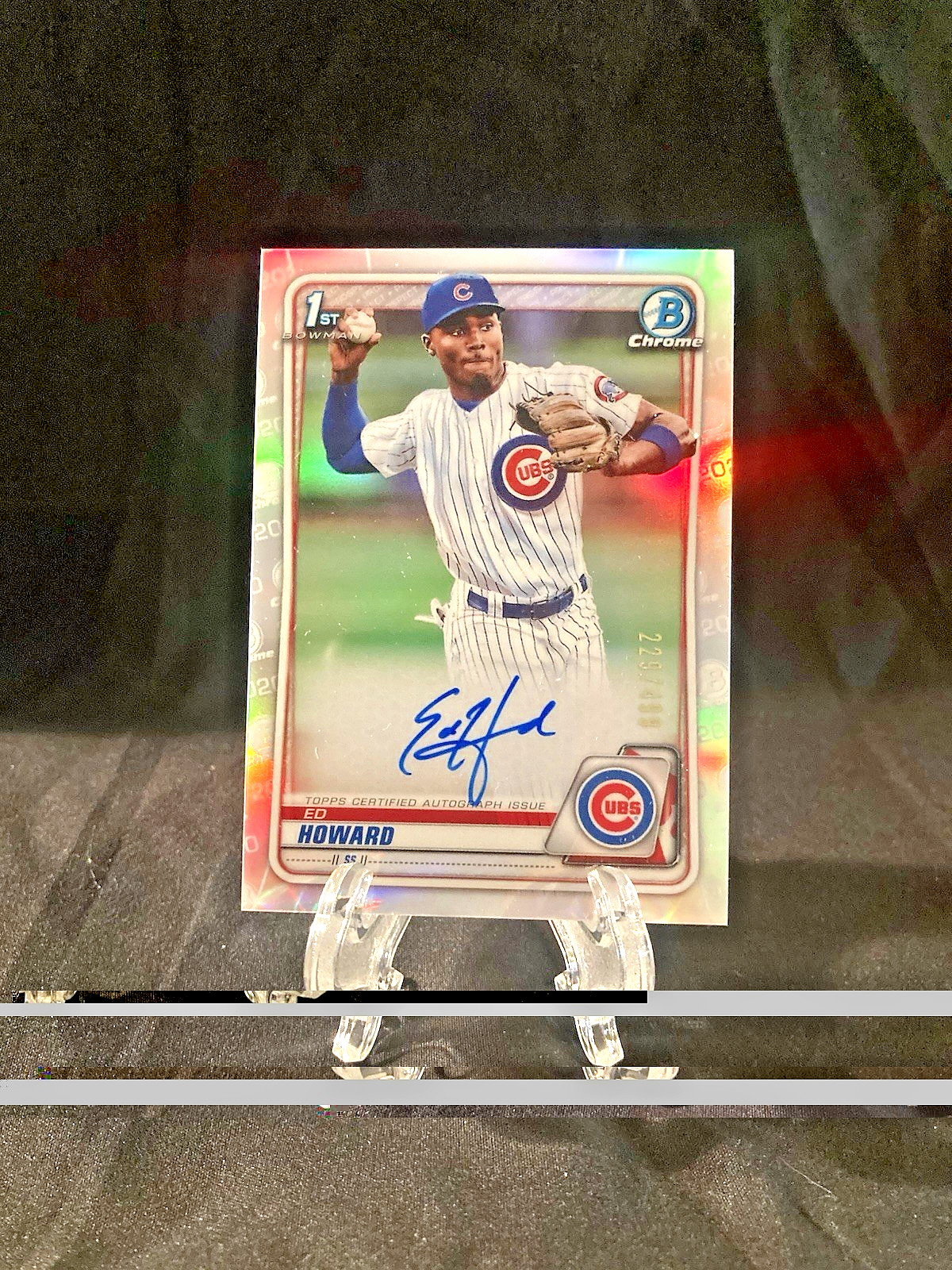 2020 Bowman Draft Chrome Refractor Auto # 299/499 Ed Howard #CDA-EH