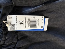 Adidas Denim Trackpants Black Wide-Leg Drawstring Women's Solid Pants